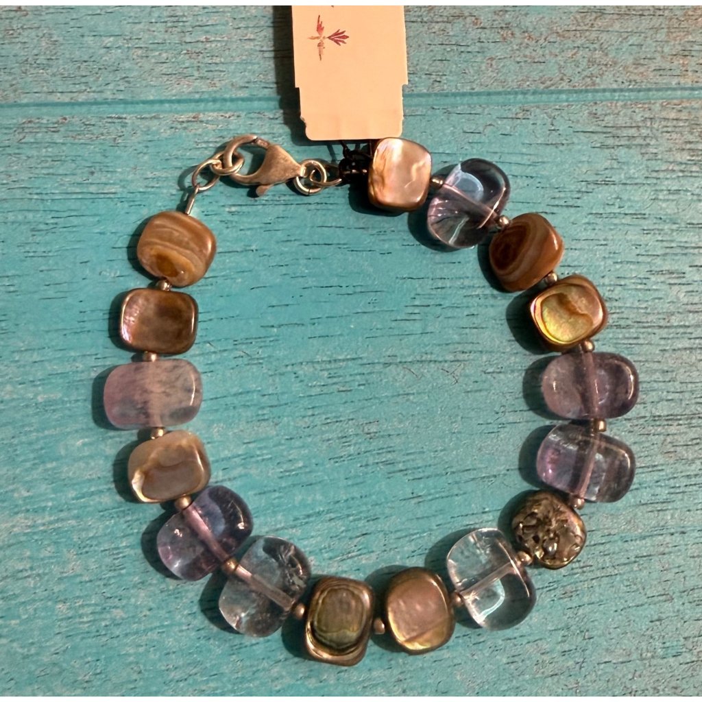New Peyote Bird Free Spirit Gemstone Mix Beads Bracelet Earth Tones Iridescent
